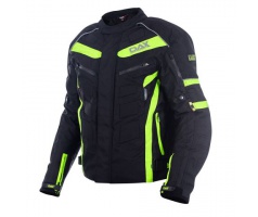 BUNDA DAX STREET Textile jackets, made of MaxDura with lining, Protectors, B/Neon