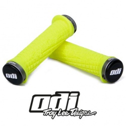 Gripy- ODI Grips Troy Lee Designs Signature ATV Lock-on Bonus pack Yellow w/Gray Clamps 